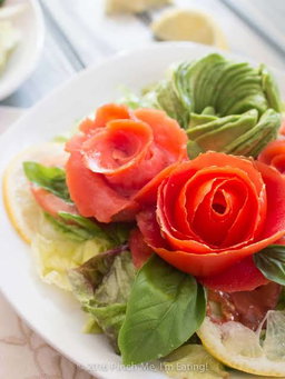 Salmon Flower Tray
