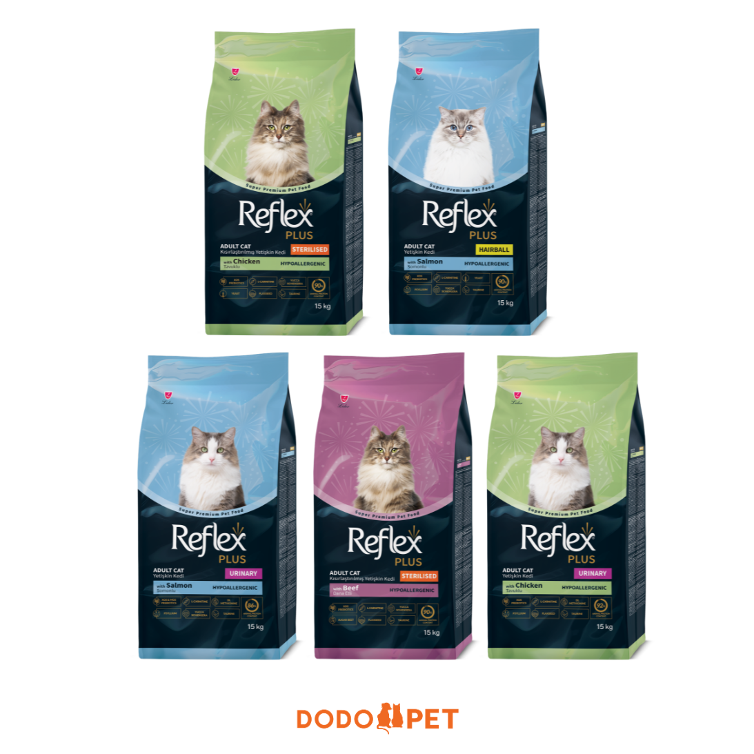 Reflex Plus Adult Cat Food (Hypoallergenic) - 15kg_0