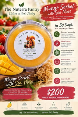Mango Seamoss Sorbet 10 Day Supply x4oz
