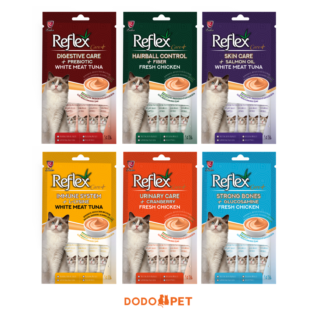 Reflex Care+ Functional Cat Treats - 5x15g