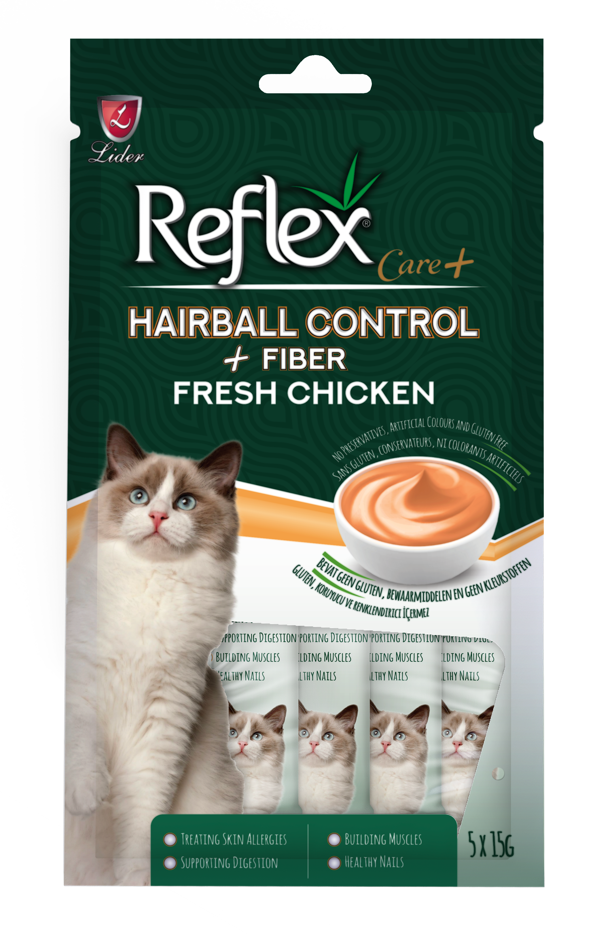 Reflex Care+ Functional Cat Treats - 5x15g_2