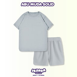 SETELAN PENDEK POLOS ABU MUDA SOLID