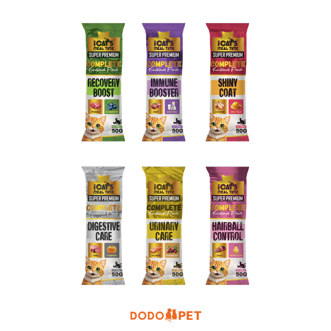 iCat's Meal Time Super Premium Complete Functional Pouch Cat Food - 50g