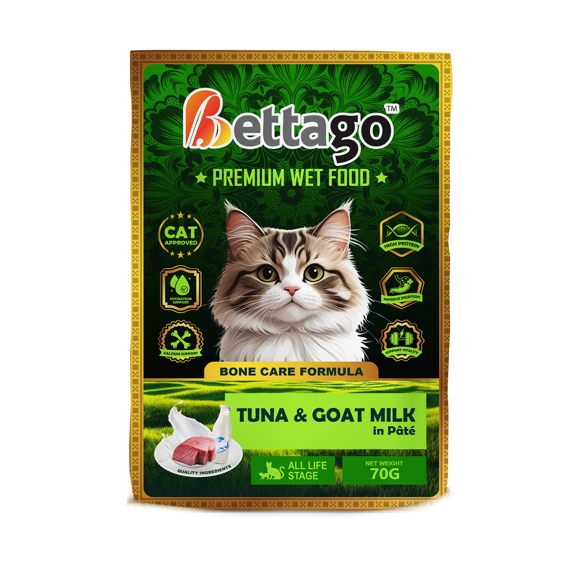 Bettago Premium Wet Cat Food (Pâté) Pouch - 70g_1