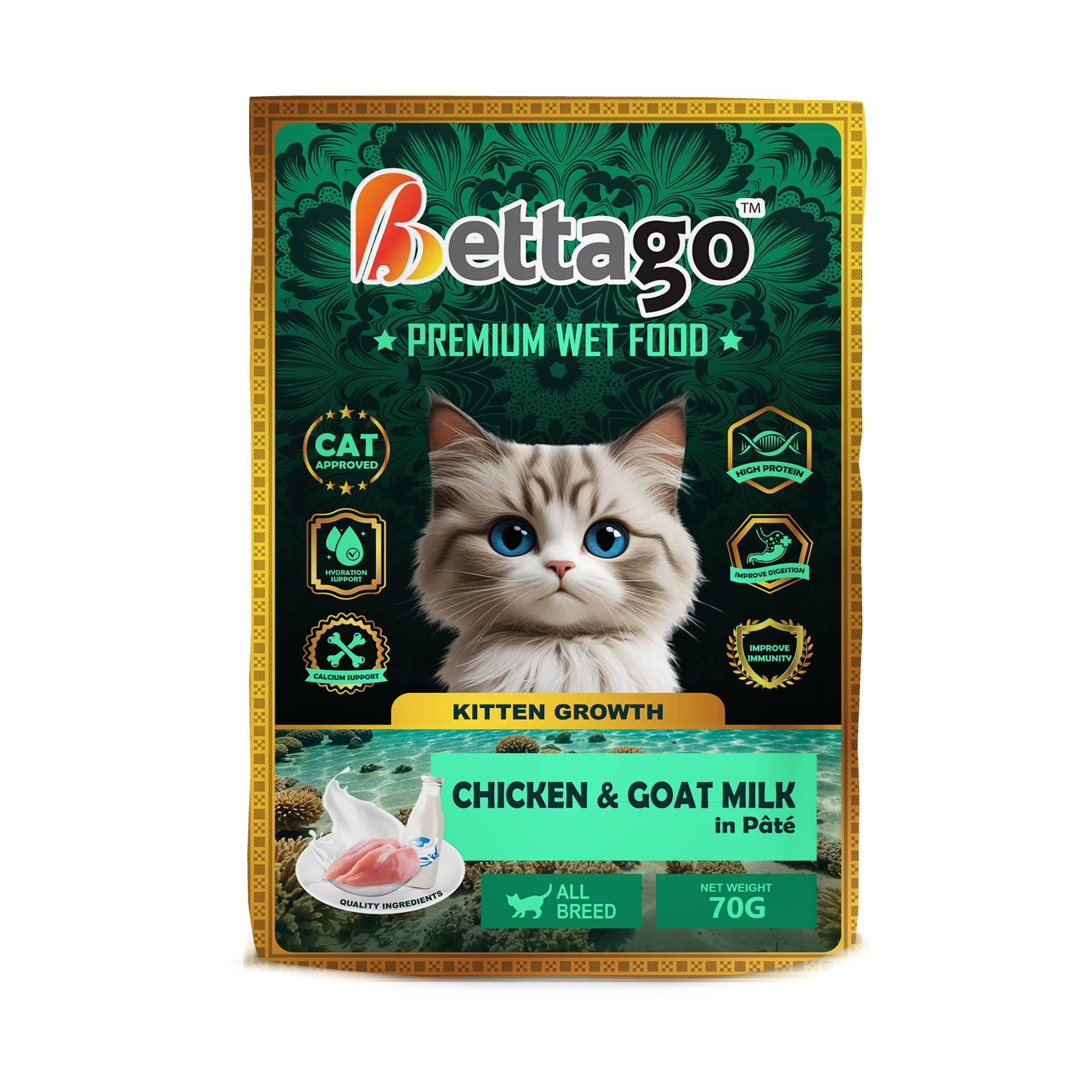 Bettago Premium Wet Cat Food (Pâté) Pouch - 70g_3