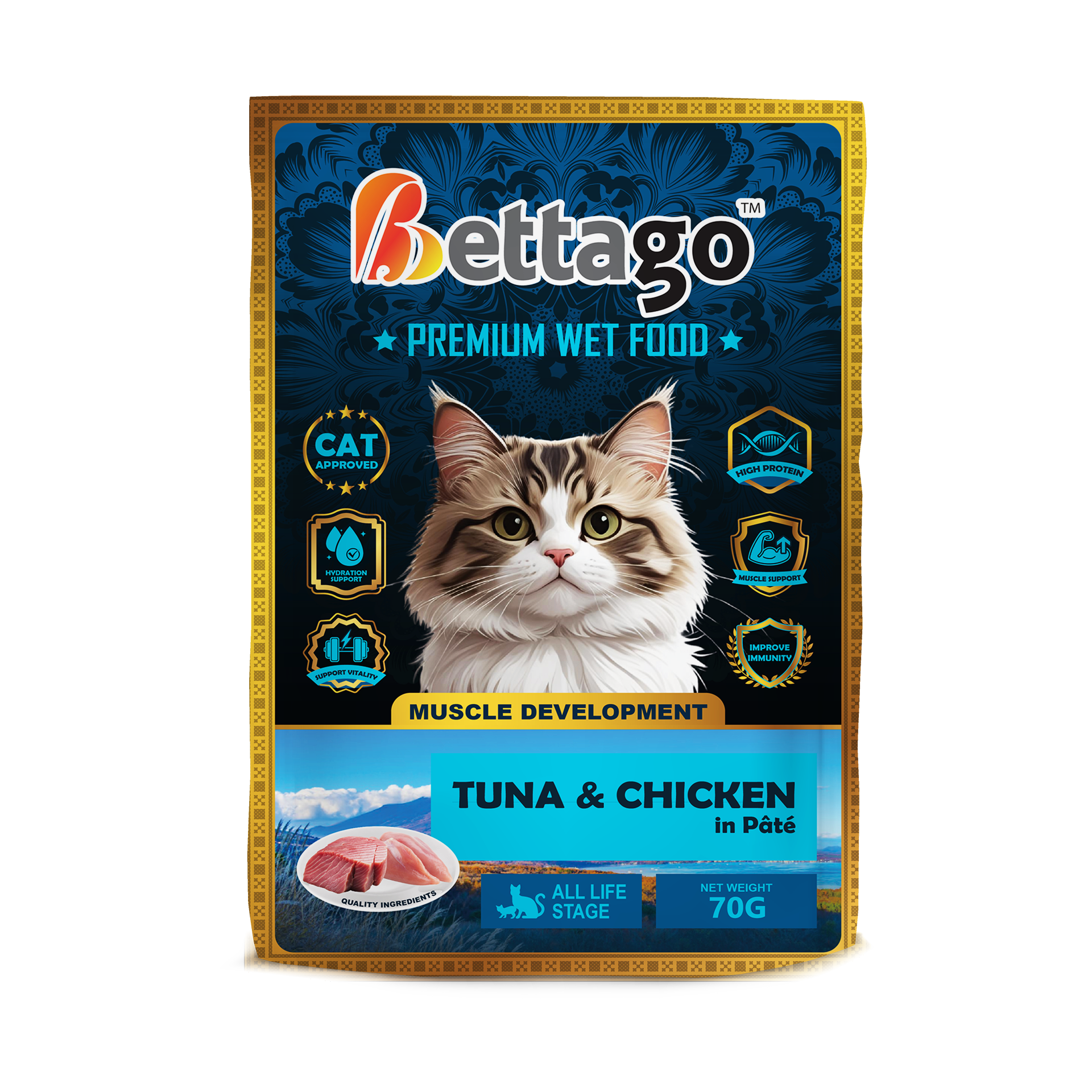 Bettago Premium Wet Cat Food (Pâté) Pouch - 70g_5