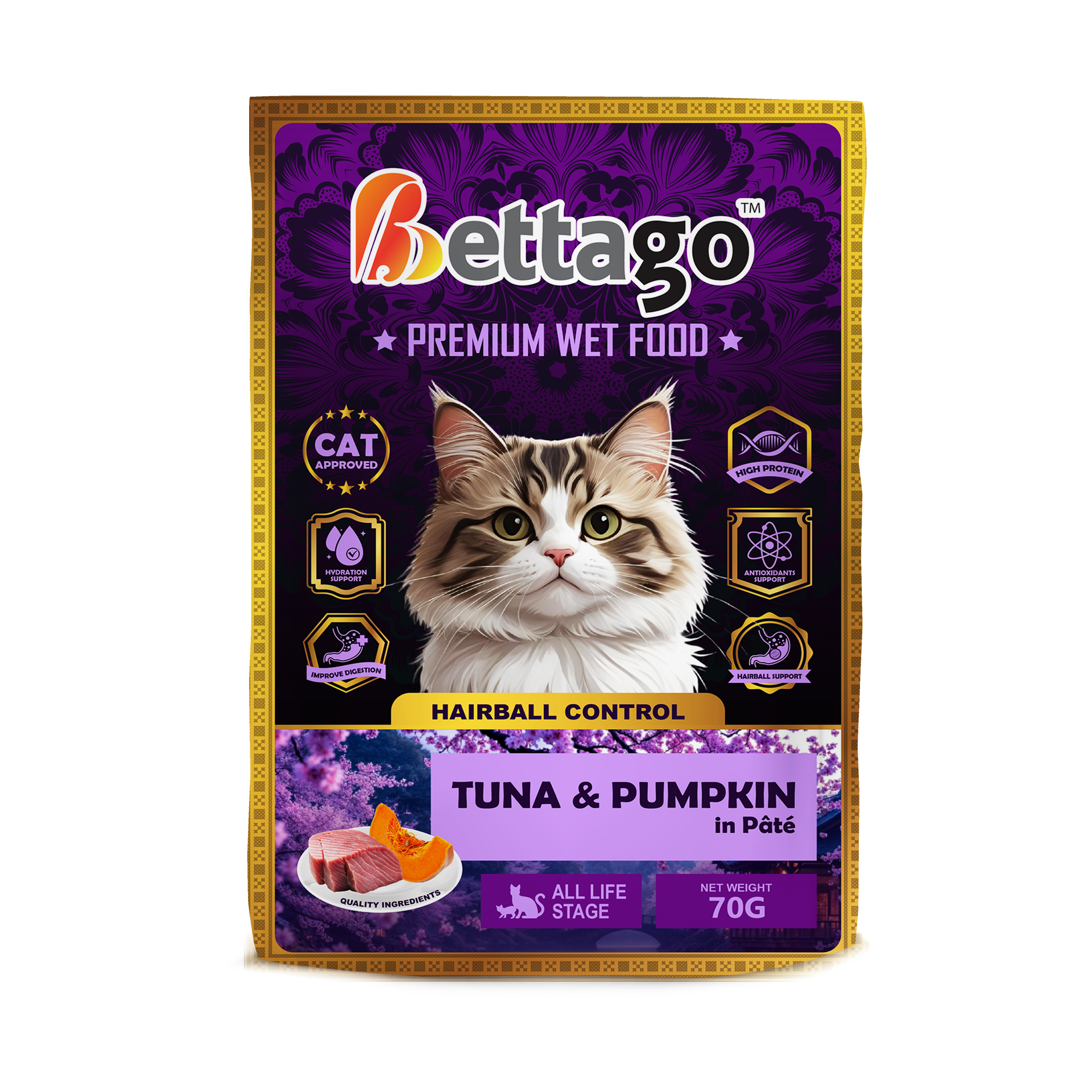 Bettago Premium Wet Cat Food (Pâté) Pouch - 70g_6