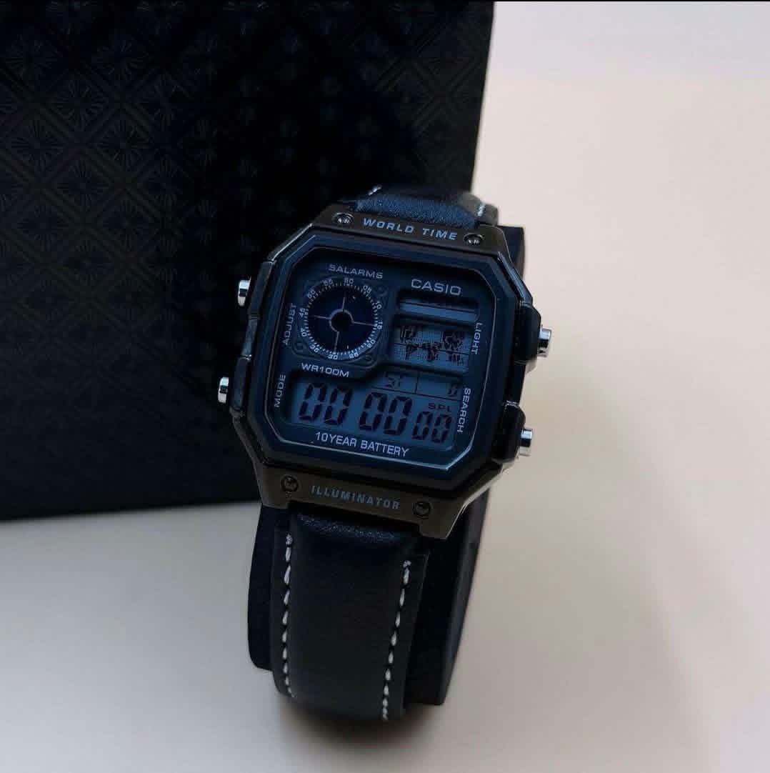 A Casio AE-1200WH-1A digital watch