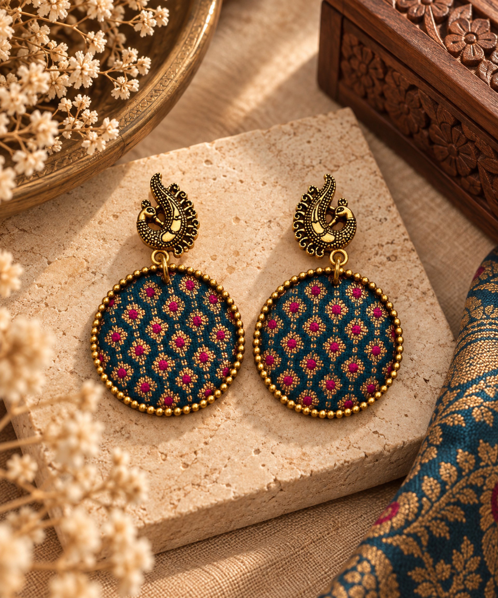 Mehfil Mayura Earrings 💙🩷_0