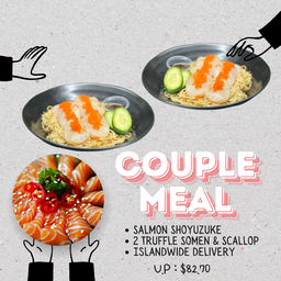 Couple Meal : 2 Somen with Scallop + Salmon Shoyuzuke & FREE DELIVERY