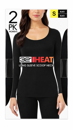 32 Degree- 2 Pack Women’s Heat Long Sleeve scoop neck