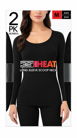 32 Degree- 2 Pack Women’s Heat Long Sleeve scoop neck