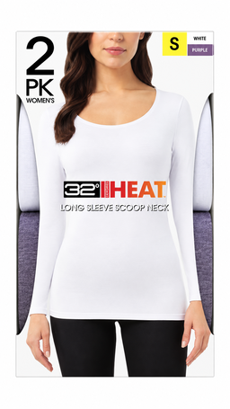 32 Degree- 2 Pack Women’s Heat Long Sleeve scoop neck