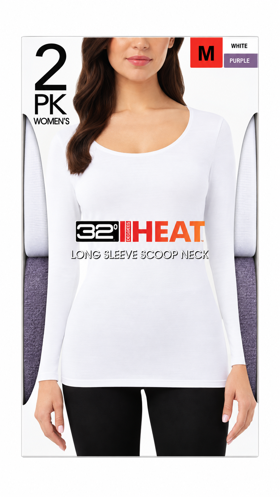 32 Degree- 2 Pack Women’s Heat Long Sleeve scoop neck_5
