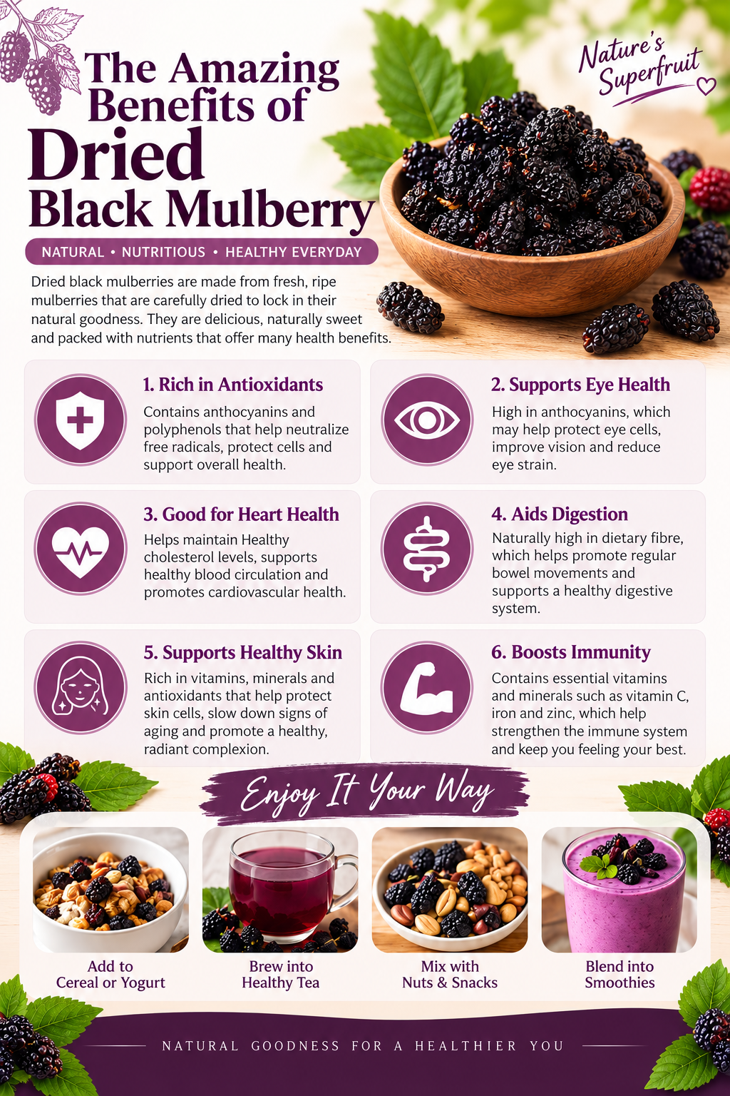 Dried Black Mulberry - 500g/1kg_1
