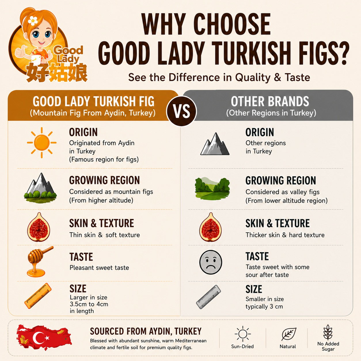 Dried Mountain Turkey(Aydın) Figs - 500g/1kg/3kg_1