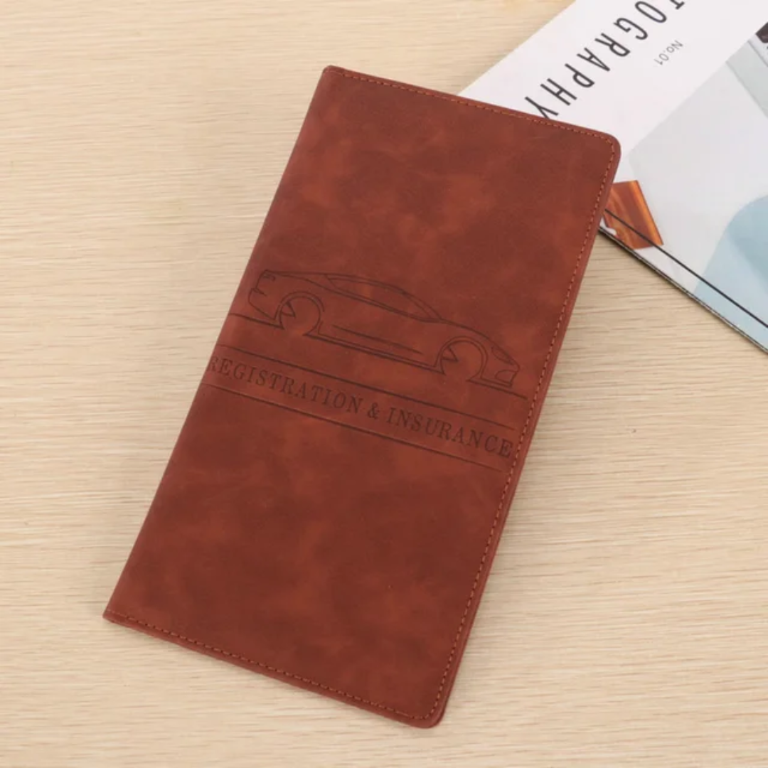 PORTE DOCUMENT POUR VÉHICULE RECT MARRON _0