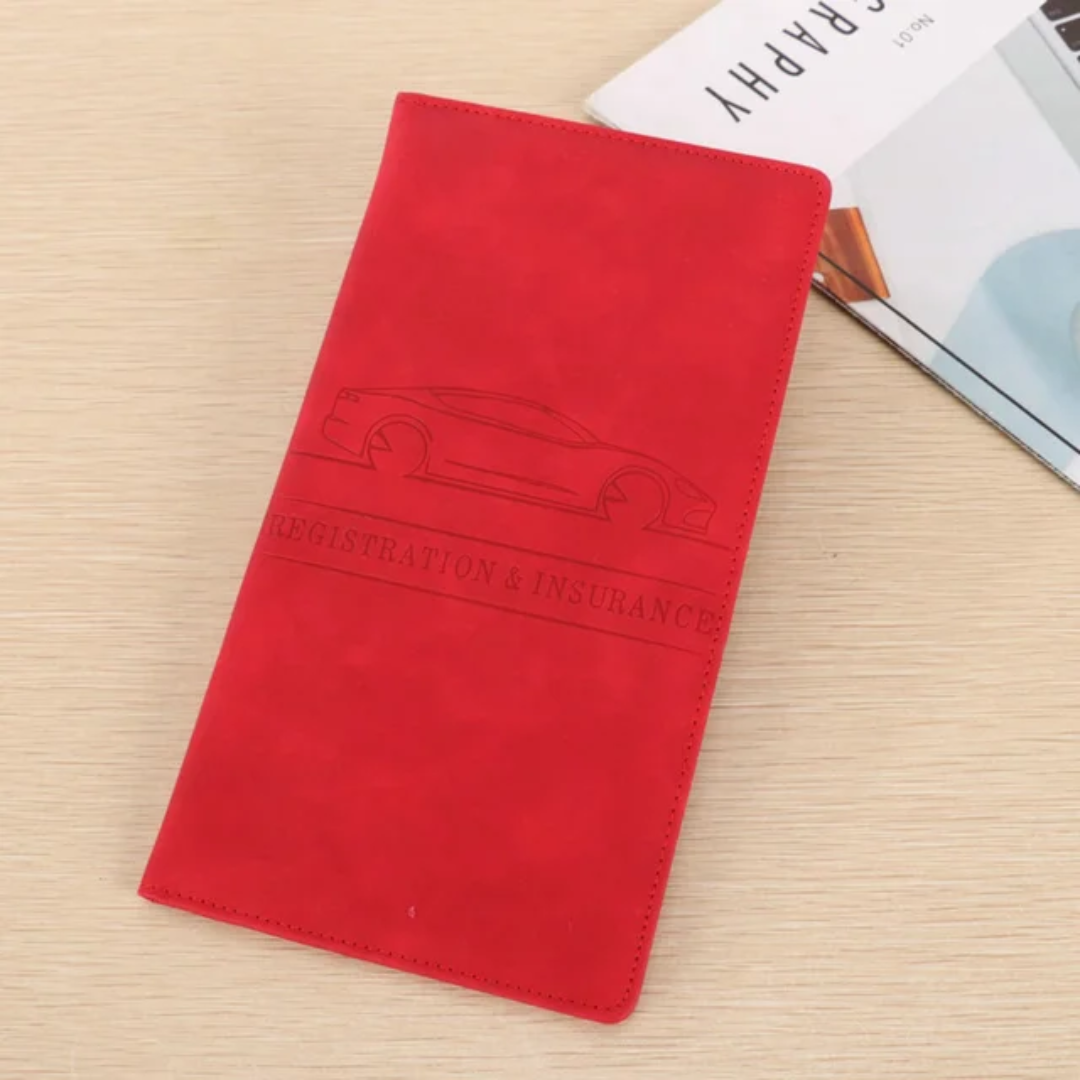 PORTE DOCUMENT POUR VÉHICULE RECT ROUGE 