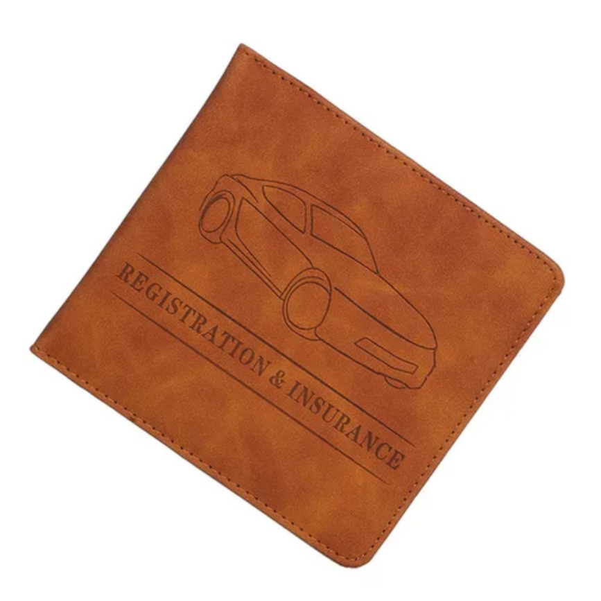 PORTE DOCUMENT POUR VÉHICULE CARRÉ MARRON