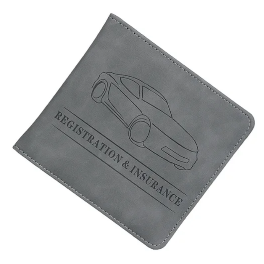 PORTE DOCUMENT POUR VÉHICULE CARRÉ GRIS