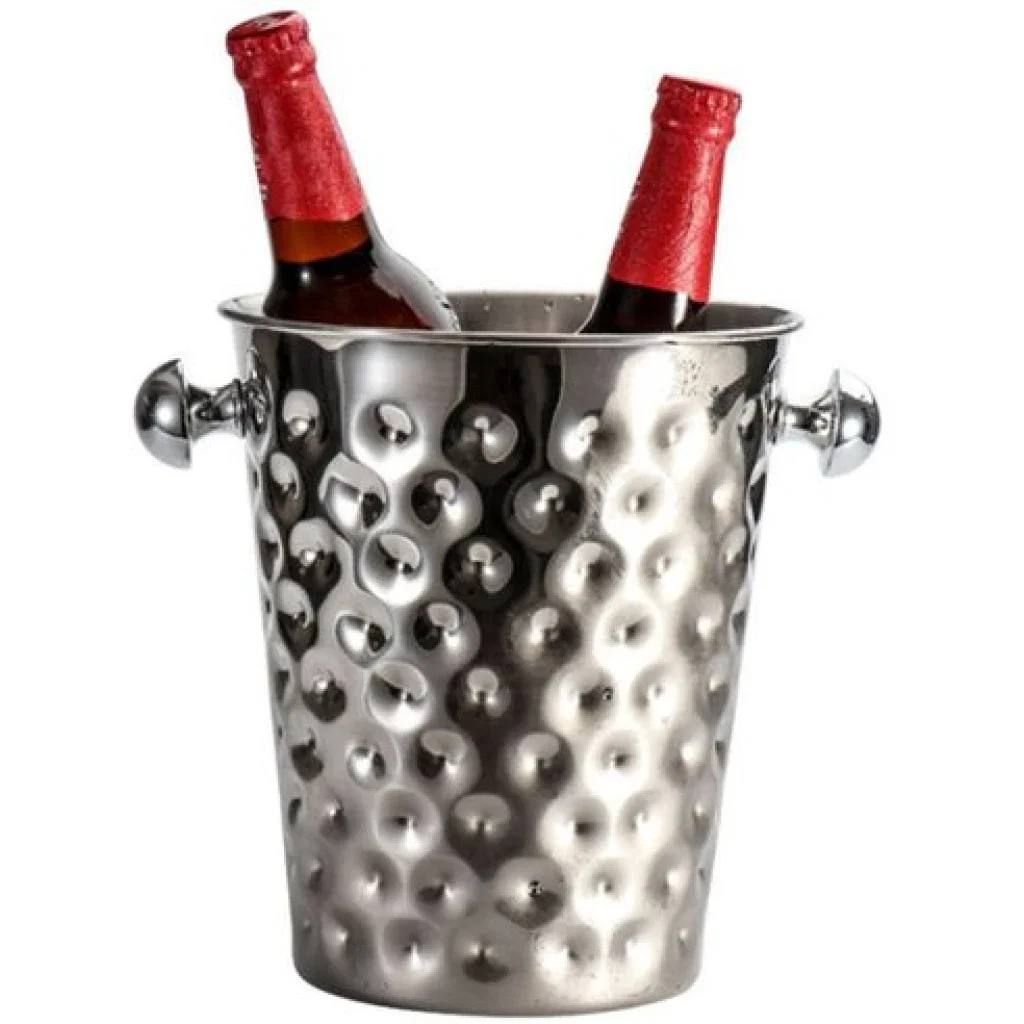 Hammered Stainless Steel Wine & Beer Ice Bucket