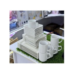 Modern Square White Ceramic Dinnerware Set