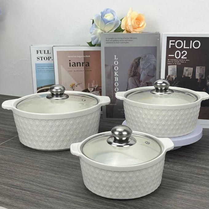 3-Piece Textured Ceramic Casserole Serving Set_0