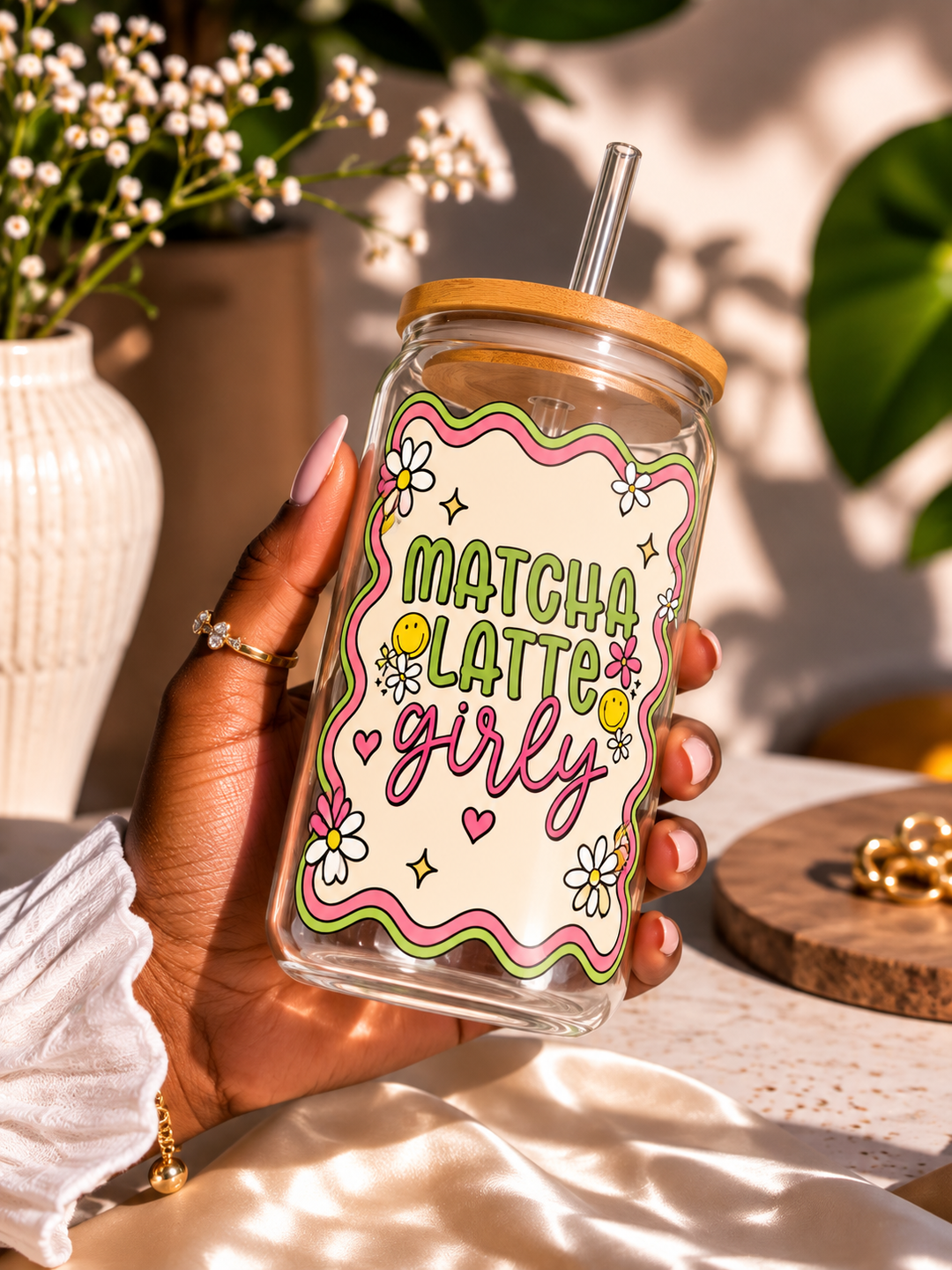VERRE MOTIF MATCHA GIRL