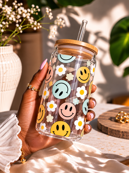 VERRE MOTIF SOURIRE