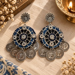 Neel Rani Coin Earrings 💙🪙