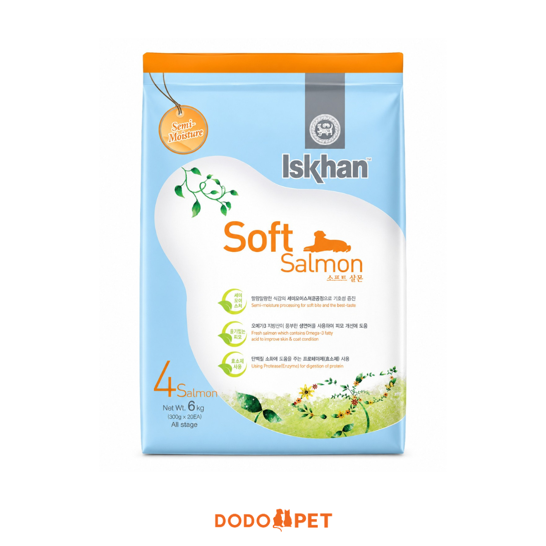Iskhan Soft Salmon 4 Semi-Moisture Dry Dog Food -1.2KG
