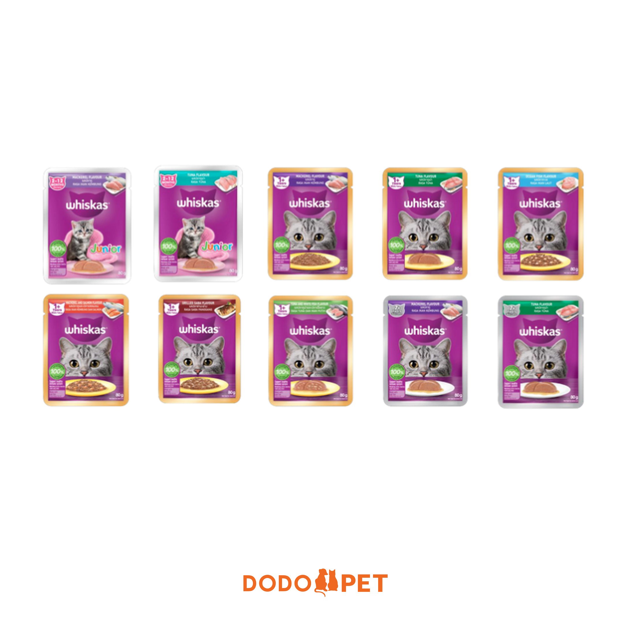 Whiskas Wet Cat Food Pouch (In Gravy) - 80g