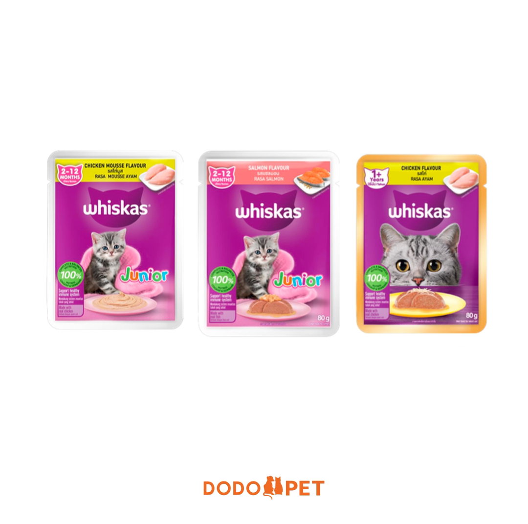 Whiskas Mousse Wet Cat Food Pouch - 80g
