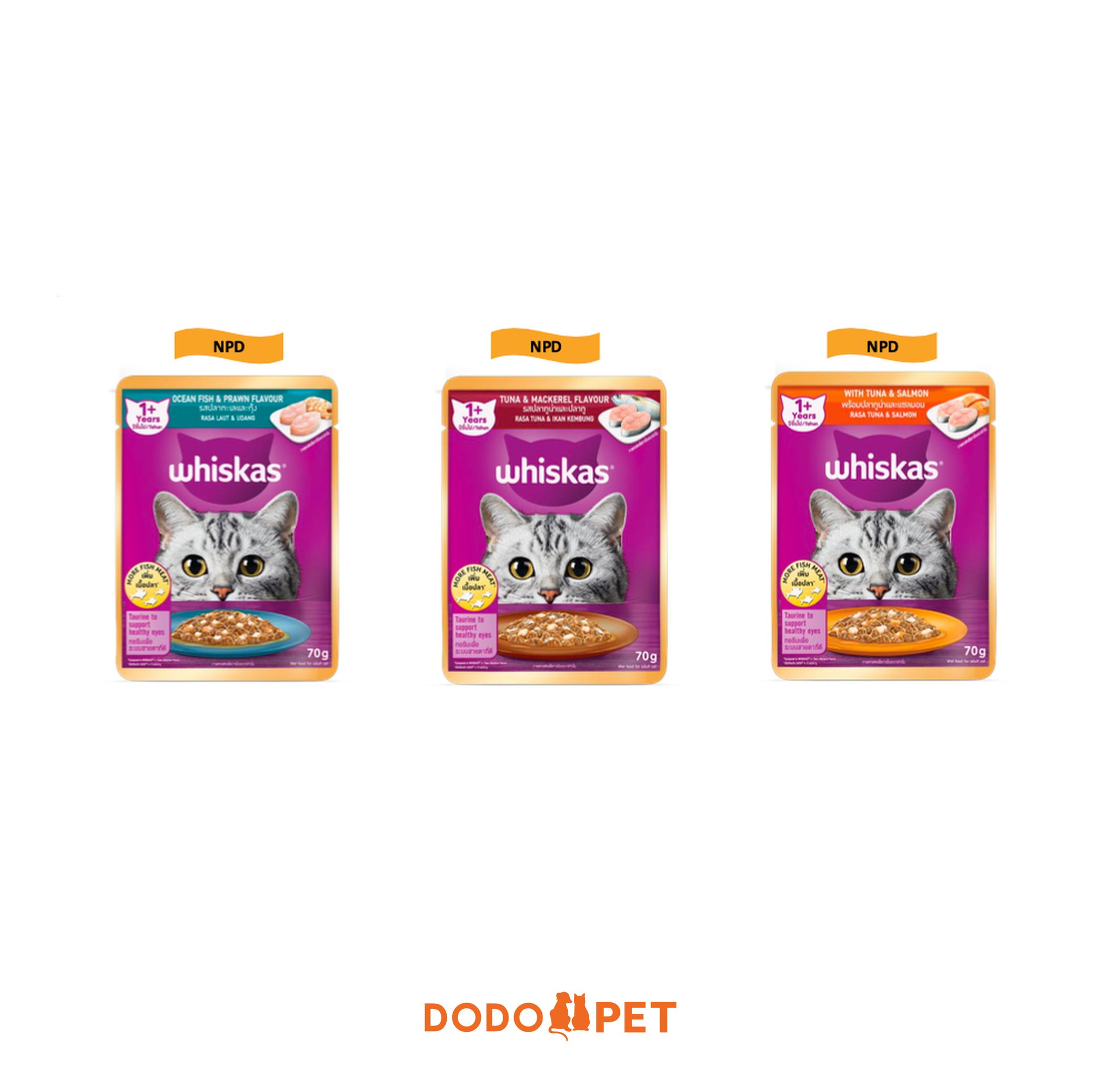 Whiskas Wet Cat Food Pouch (More Fish Meat) - 70g_0