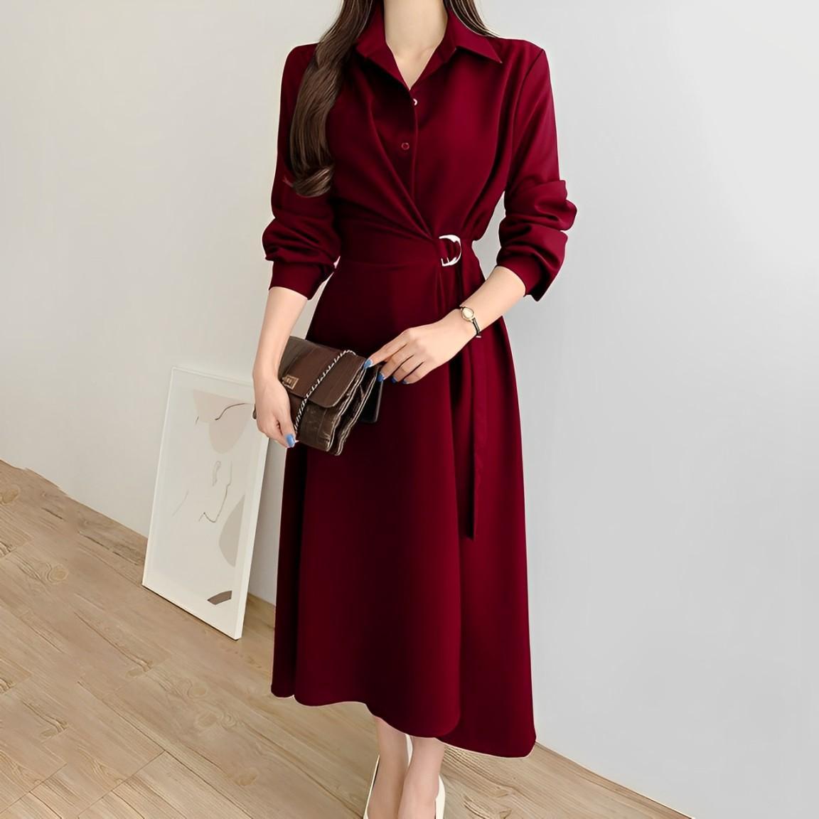 Midi Dress Casual Kimono Style Over Size_1