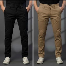 PAKET 2 Celana Panjang Pria - SIZE 27/44 Slimfit Hitam Tebal Formal Kerja Stretch Cowok Karet Chino Kantor
