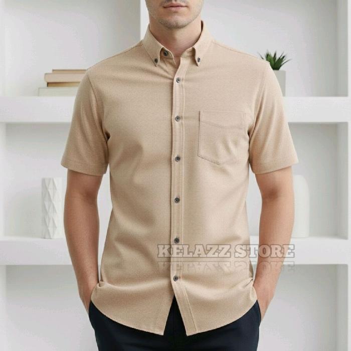 Kemeja Polos Sage Green Pria Lengan_3