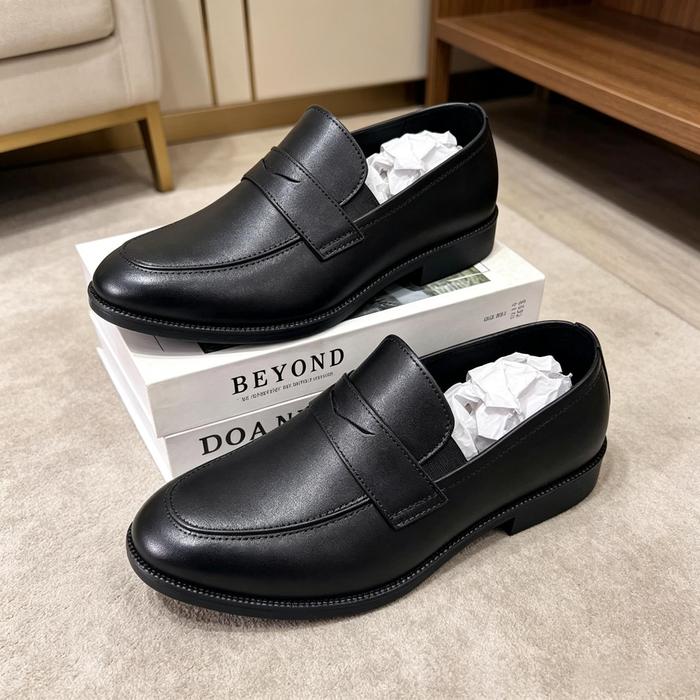 Sepatu Pria Loafers BLACK Karet_0