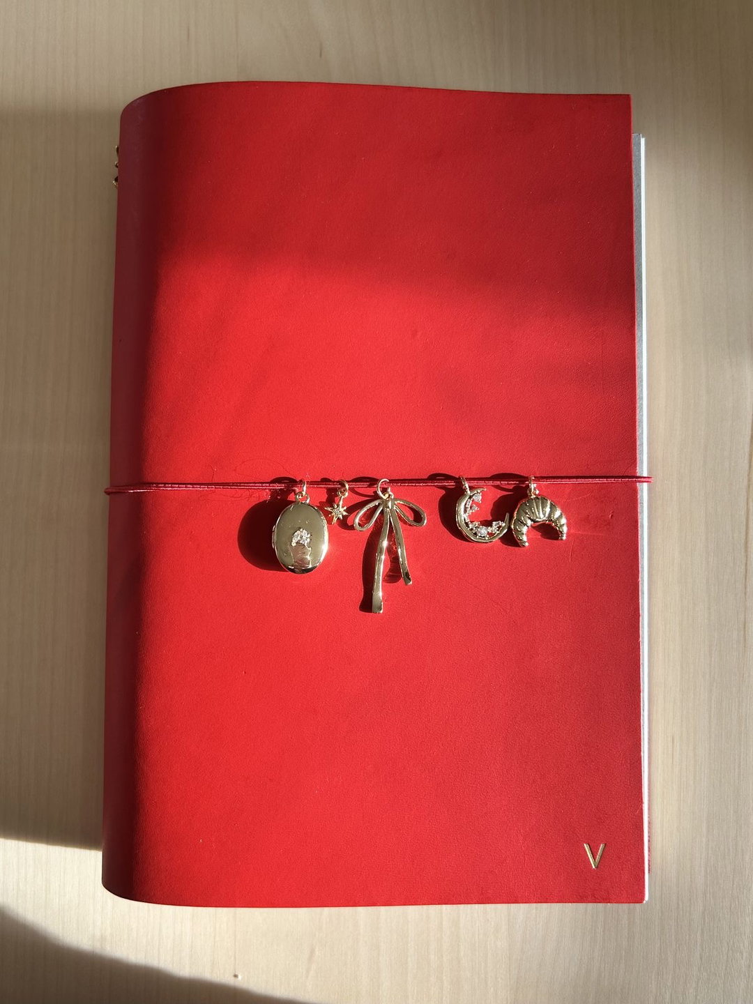 Red leather journal