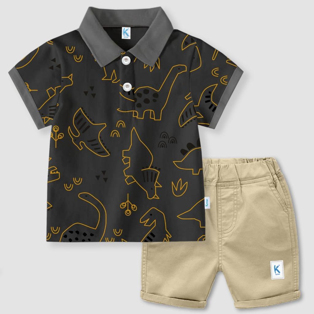 SETELAN WANGKI X CHINO DINO LINE OLD GREY