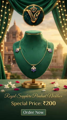 Royal Sapphire Pendant Necklace