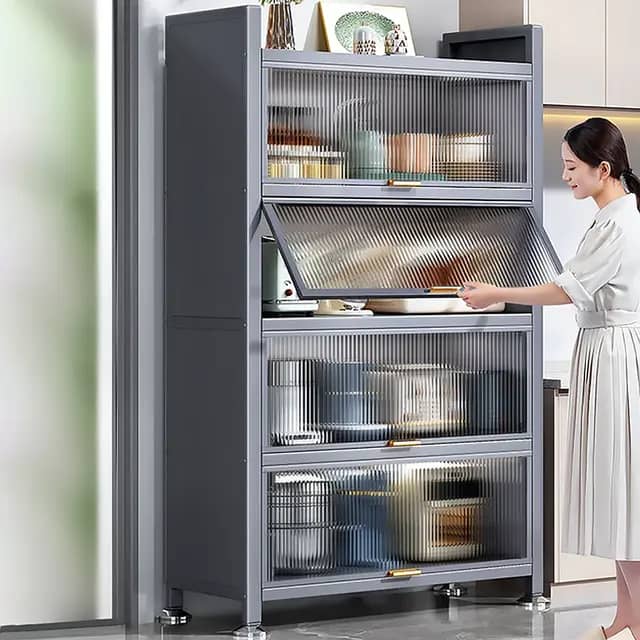A 5-tier multifunctional kitchen storage cabinet and baker's rack