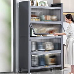 A 5-tier multifunctional kitchen storage cabinet and baker's rack