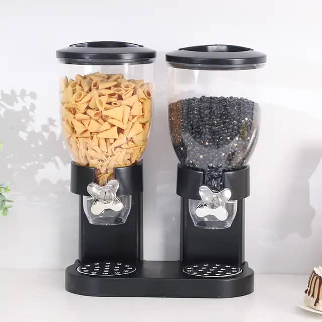 Countertop dual-canister dry food dispenser