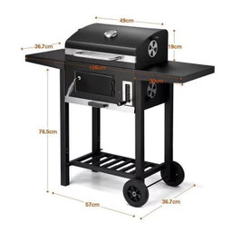 Freestanding charcoal barbecue grill 