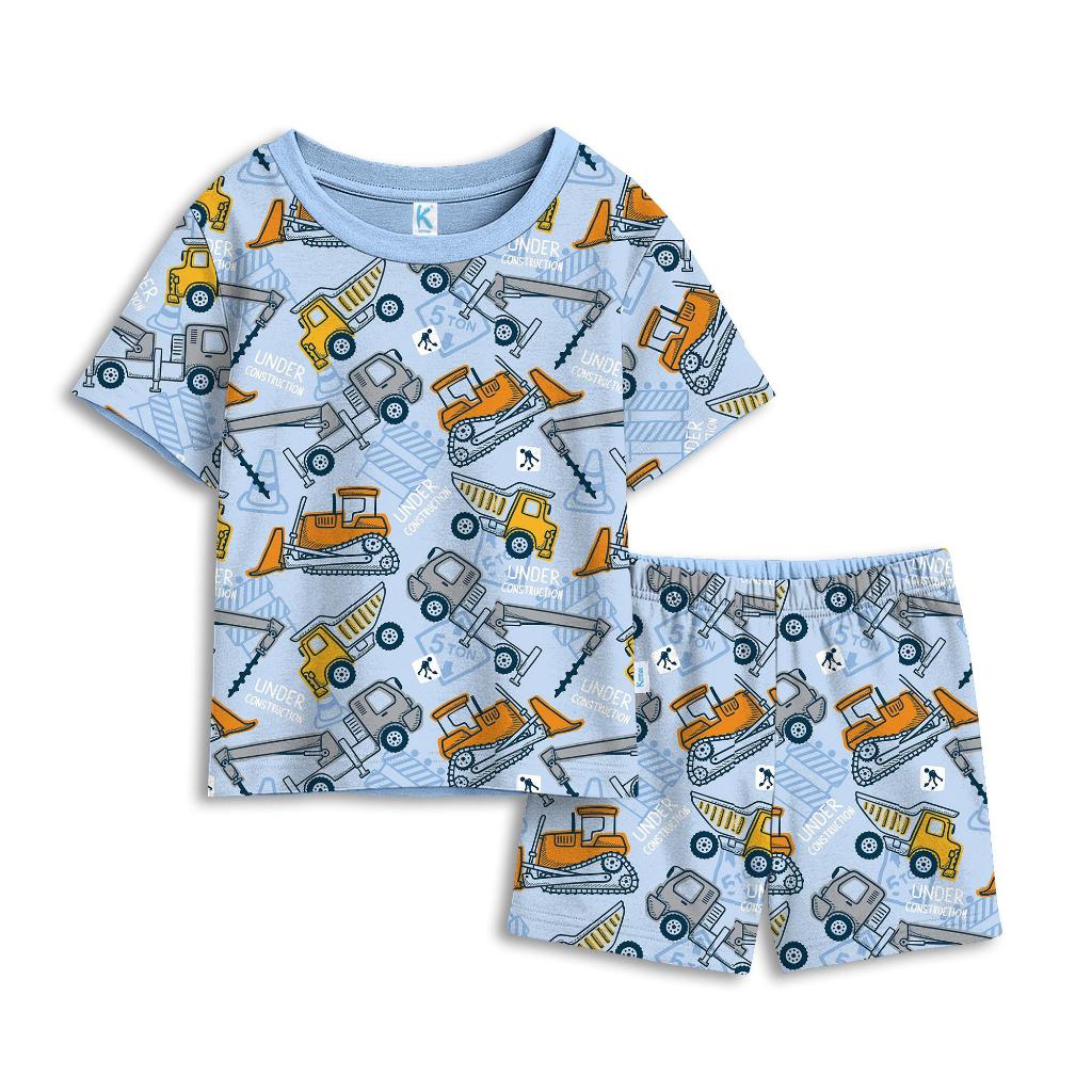 SETELAN PENDEK EXCAVATOR BABY BLUE