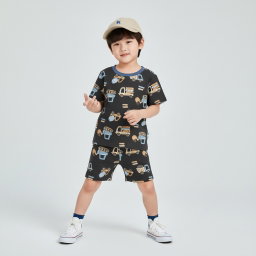 SETELAN PENDEK TRUCK AND DIGGER BLACK