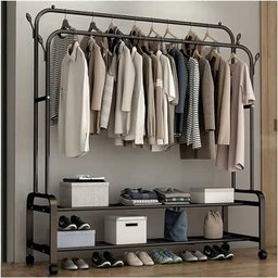 A double rail heavy duty garment rack