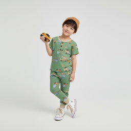 SETELAN ELLIE TRUCK AND DIGGER MOSS GREEN 