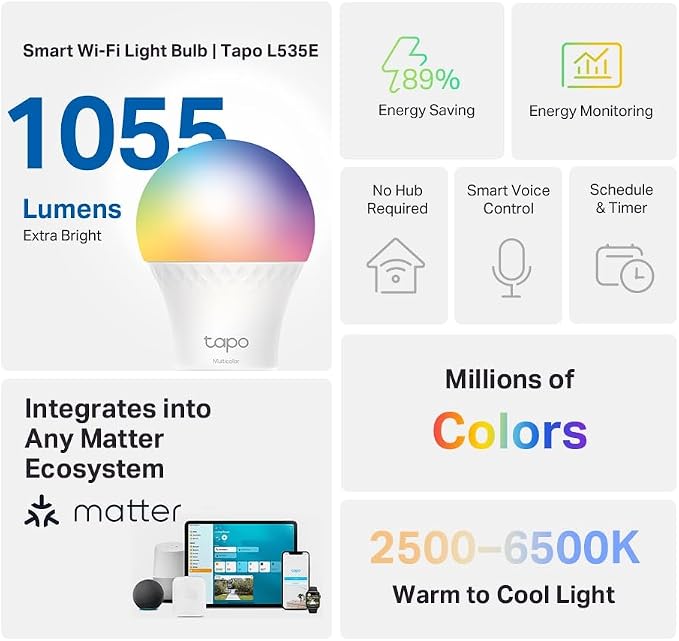 Tapo Ampoule Multicolor connectée 75W (Smart Bulb) L535e_1